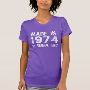 T-shirt FAIT en 1974 toute la pièce en t ORIGINALE de