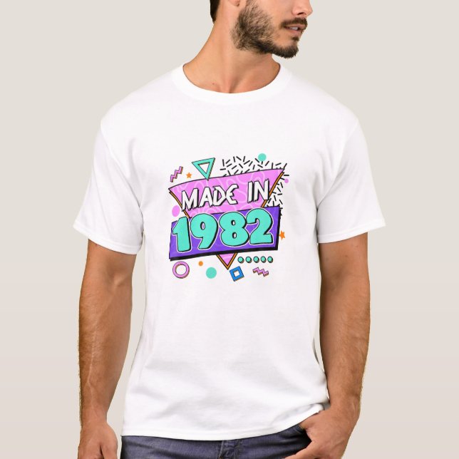 T-shirt Fait En 1982 40E Anniversaire 80S 90S 1990S 1980S  (Devant)