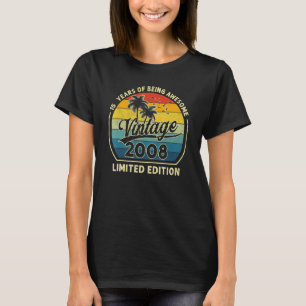 T-shirt Fait En 2008 15ème Anniversaire 15 Ans