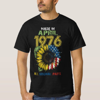 T-shirt Fait En Avril 1976 Toutes Les Pièces Originales , 