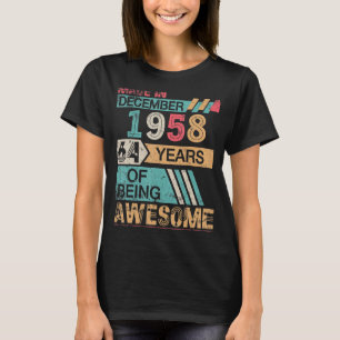 T-shirt Fait En Décembre 1958 Joyeux Anniversaire 64 Ans B