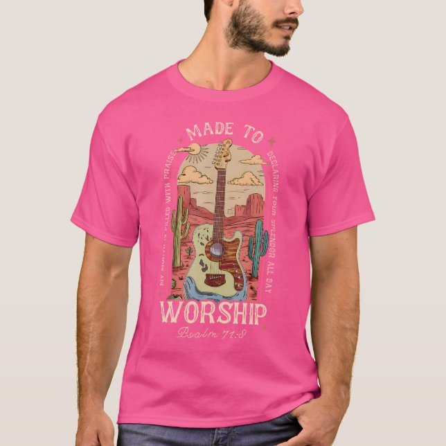 T-shirt Fait Pour Adorer Boho Western Christian Guitar Wes (Devant)