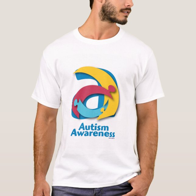 T-shirt fait sur commande d'AutismLink de puzzle (Devant)