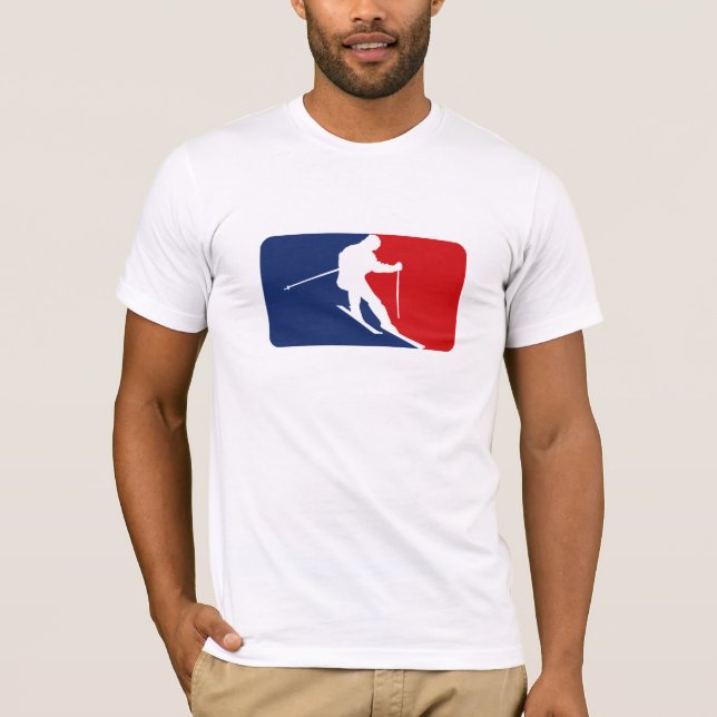 T-shirt fait sur commande de logo de ligue de ski (Devant)