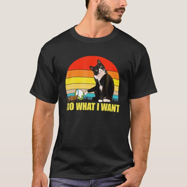 T-shirt Faites Ce Que Je Veux Tuxedo Cat Cat Coffee Cup Dr (Devant)