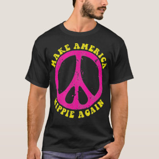 T-shirt Faites de l'Amérique hippie hippie à nouveau 60s &