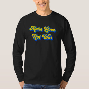 T-shirt Faites de l'amour pas guerre bleu et jaune édition