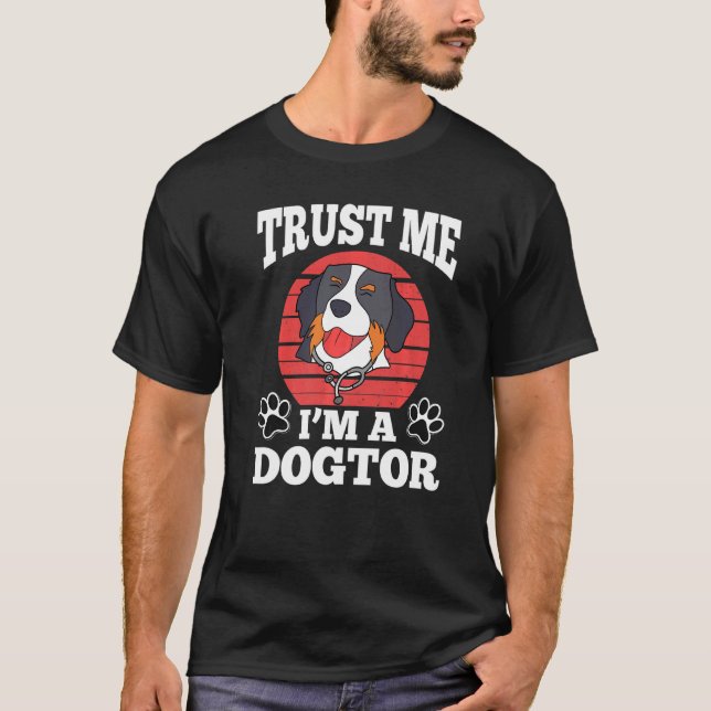 T-shirt Faites-moi confiance I`m A Dogtor Promotion Collie (Devant)