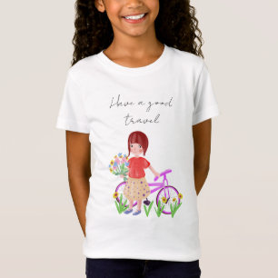 T-Shirt Faites un bon voyage, carte postale. Dessin avec u