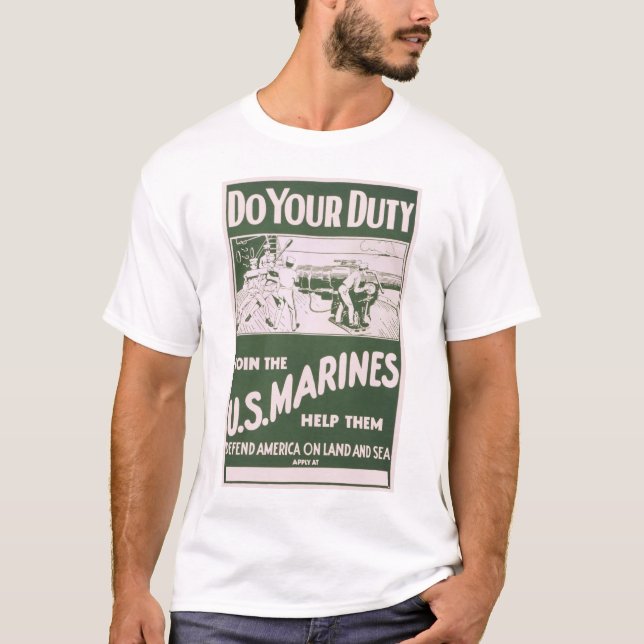 T-shirt Faites votre devoir - joignez les marines des (Devant)