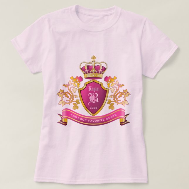 T-shirt Faites votre propre armoiries Des perles de couron (Design devant)