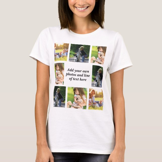 T-shirt Faites votre propre collage photo et texte (Devant)