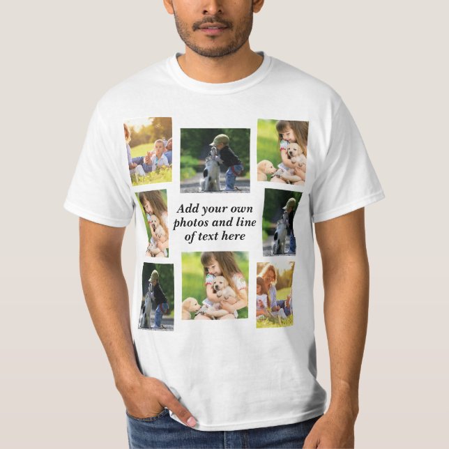 T-shirt Faites votre propre collage photo et texte (Devant)