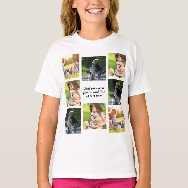 T-shirt Faites votre propre collage photo et texte (Devant)
