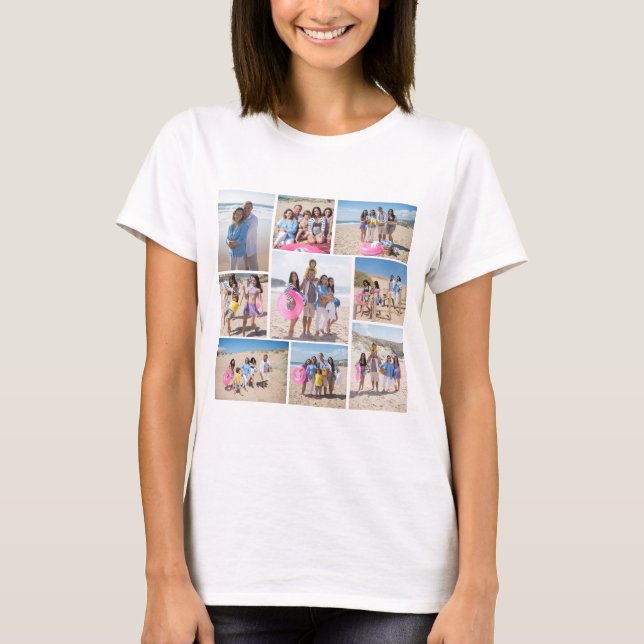 T-shirt Faites votre propre collection de photos de 9 pers (Devant)