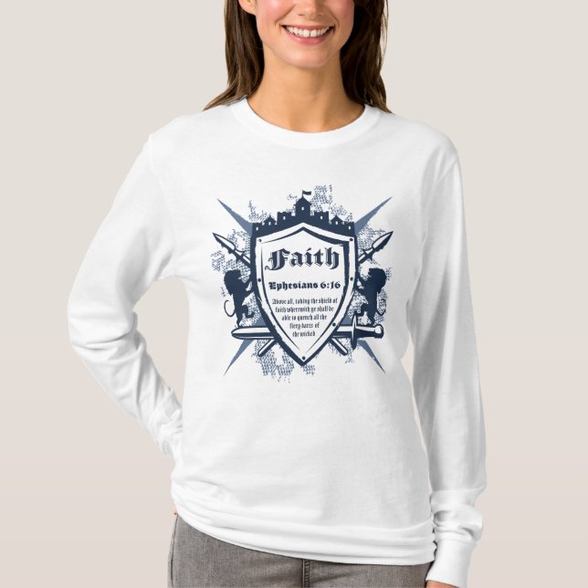 T-shirt Faith Bouclier foi chrétienne Bible Verse Ephésien (Devant)