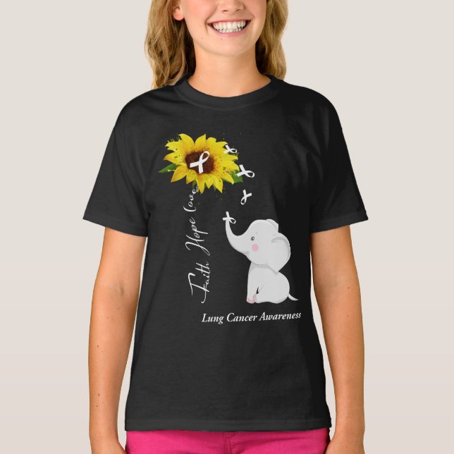 T-shirt Faith Hope Love Cancer du poumon Sensibilisation (Devant)