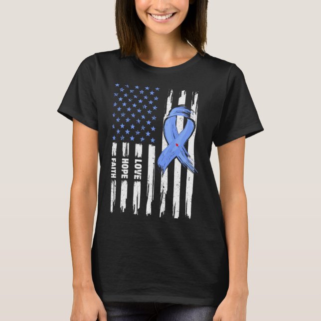 T-shirt Faith Hope Love Diabetes Awareness American Flag (Devant)