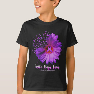 T-shirt Faith Hope Love Epilepsy Awareness Sunflower