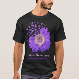 T-shirt Faith Hope Love Fibromyalgie Sensibilisation Ribb
