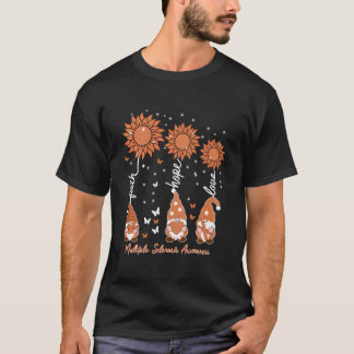 T-shirt Faith Hope Love Gnome Ruban Multiple Sclérose Aw