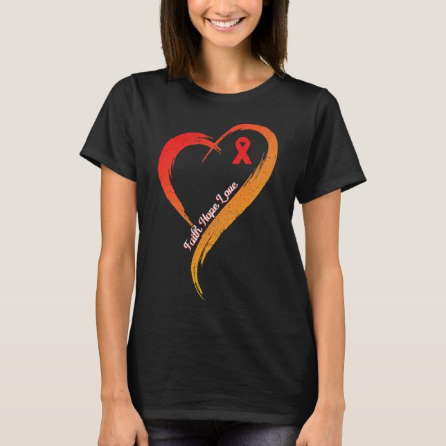 T-shirt Faith Hope Love Heart Disease Awareness Cardiologi (Devant)