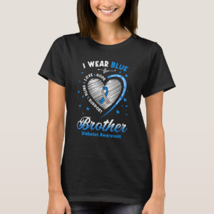 T-shirt Faith Hope Love Je Porte Le Bleu Pour Frère Diabèt