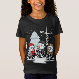 T-Shirt Faith Hope Love Jesus Pajama Snowman Chr