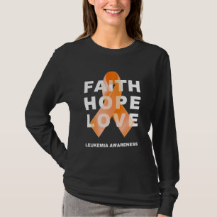 T-shirt Faith Hope Love Leukemia Sensibilisation Ruban ora