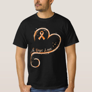 T-shirt Faith Hope Love Orange Ribbon Leukemia 