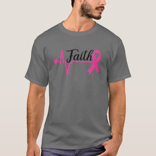T-shirt Faith Hope Love Pink Ribbon Cancer du sein Prix (Devant)