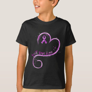 T-shirt Faith Hope Love Purple Ribbon Overdose Sensibilisa