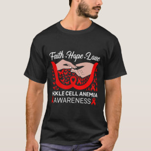 T-shirt Faith Hope Love Red Butterfly Sickle Cell Anemia A