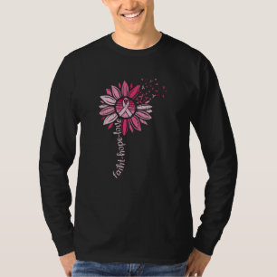 T-shirt Faith Hope Love Sunflower Cancer du sein Sensibili