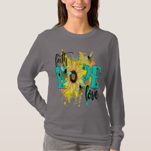 T-shirt Faith Hope Love with Sunflowers