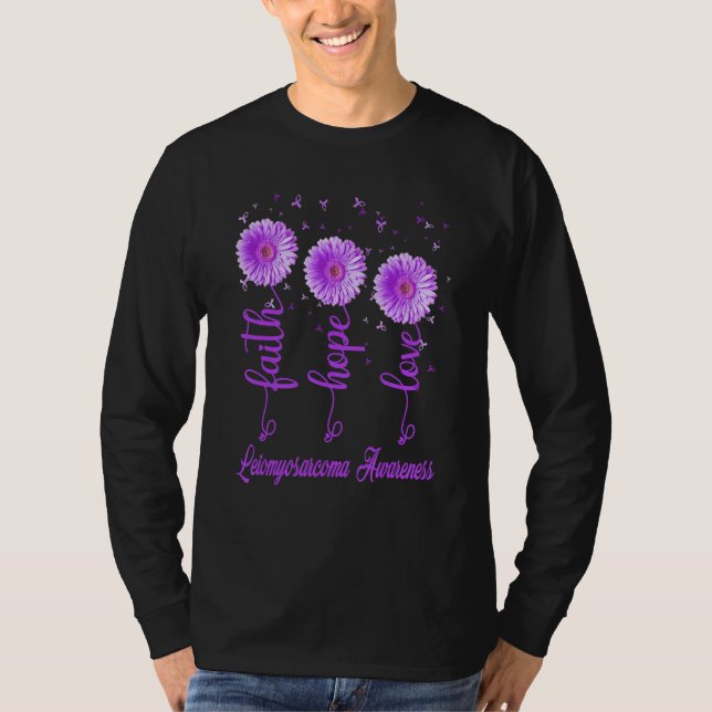T-shirt Faith Love Hope Leiomyosarcoma Awareness Purple Da (Devant)