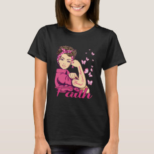 T-shirt Faith Rosie Riveter Sensibilisation au cancer du s