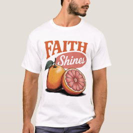 T-shirt Faith Shines Orange Grapefruit Retro Christian Tee