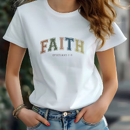 T-shirt Faith Varsity Style Texte Ephésiens 2:18