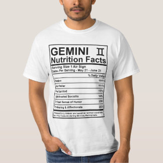 T-shirt Faits de nutrition de Gémeaux - chemise de