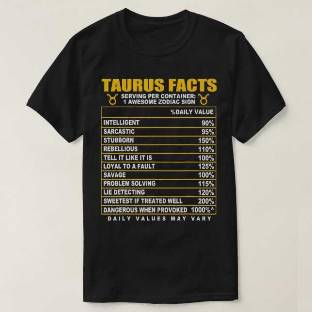 T-shirt Faits du Taurus (Design devant)