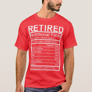T-shirt Faits nutritionnels à la retraite