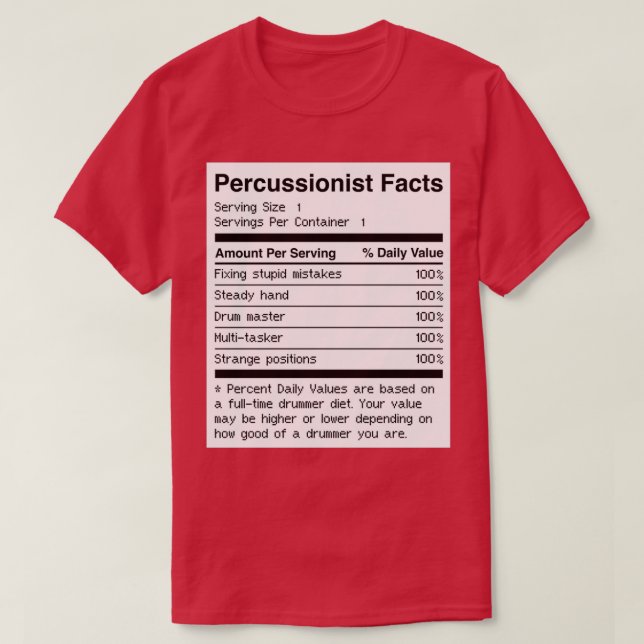 T-shirt Faits percussionnistes Drummer batterie drôle (Design devant)