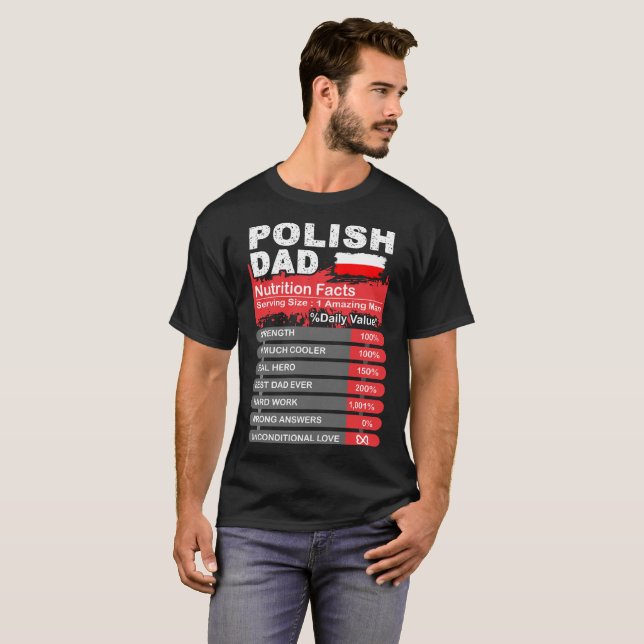 T-shirt Faits polonais de nutrition de papa servant le (Devant entier)