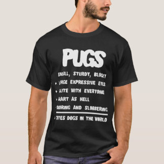 T-shirt Faits sur les pug amateur de chiens 