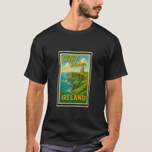 T-shirt Falaises de Moher Galway Irlande IRE A Rétro Vinta