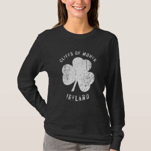 T-shirt Falaises de Moher Irlande Trèfle Vintage en détres