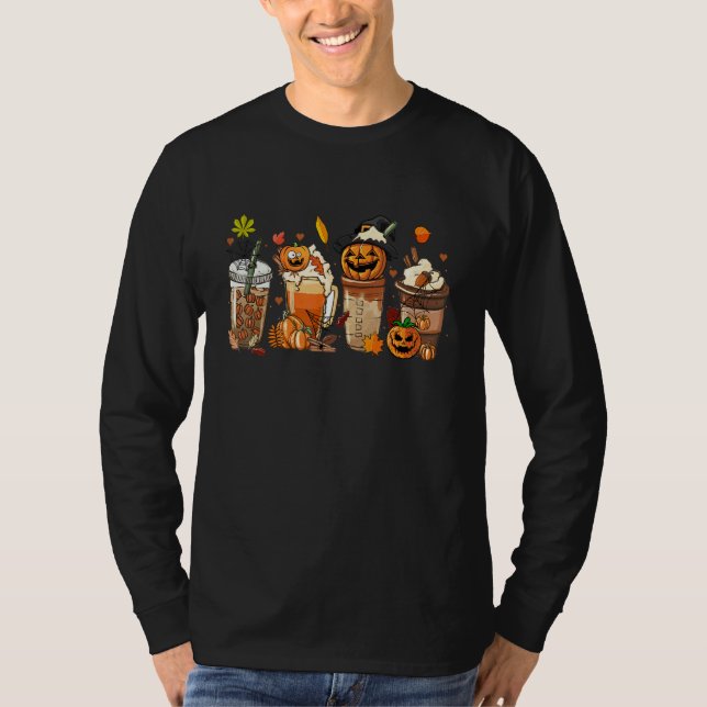 T-shirt Fall Coffee Pumpkin Spice Latte Drinks  Thanksgivi (Devant)