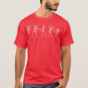 T-shirt Fall , Dancing Skeleton , Happy Halloween 