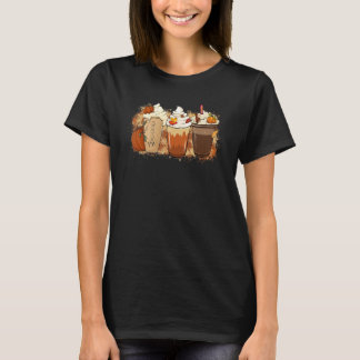 T-shirt Fall Orange Lattes Pumpkin Spice Autumn Thankful